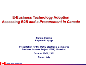 E-Business Technology Adoption B2B and e-Procurement in Canada