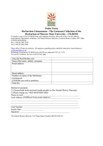 Order Form Herbarium Linnaeanum - The Linnaean Collection of the