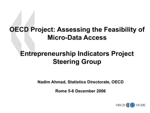 OECD Project: Assessing the Feasibility of Micro-Data Access Entrepreneurship Indicators Project Steering Group