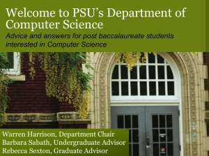 Welcome to PSU’s Department of Computer Science interested in Computer Science