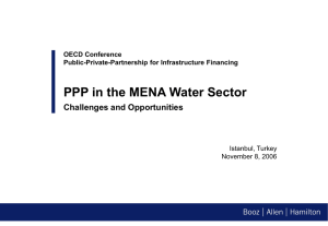PPP in the MENA Water Sector Challenges and Opportunities Istanbul, Turkey