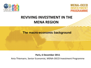 REVIVING INVESTMENT IN THE MENA REGION The macro-economic background Paris, 6 December 2011