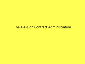 The 4-1-1 on Contract Administration