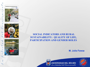 SOCIAL INDICATORS AND RURAL SUSTAINABILITY:  QUALITY OF LIFE, M. Julia Fawaz