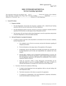 SDSU INTER-DEPARTMENTAL Service-Learning Agreement SDSU Agreement No. _______ Page 1 of 5