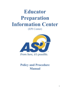 Educator Preparation Information Center Policy and Procedure