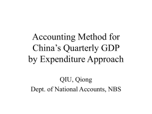 Accounting Method for China’s Quarterly GDP by Expenditure Approach QIU, Qiong