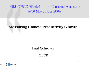 NBS-OECD Workshop on National Accounts 6-10 November 2006 Measuring Chinese Productivity Growth