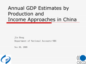 Annual GDP Estimates by Production and Income Approaches in China Jin Hong