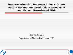 Inter-relationship Between China’s Input- Output Estimation, production-based GDP and Expenditure-based GDP