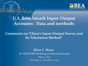 U.S. Benchmark Input-Output Accounts:  Data and methods Its Tabulation Method”