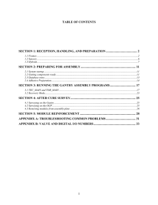 TABLE OF CONTENTS  SECTION 1: RECEPTION, HANDLING, AND PREPARATION ........................................ 2