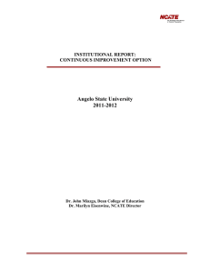 Angelo State University 2011-2012 INSTITUTIONAL REPORT: