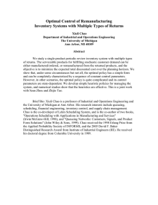 Optimal Control of Remanufacturing Inventory Systems with Multiple Types of Returns