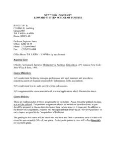 NEW YORK UNIVERSITY LEONARD N. STERN SCHOOL OF BUSINESS  B10.3313.01 &amp;