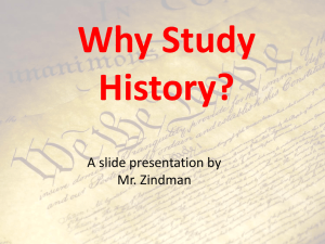 Why Study History? A slide presentation by Mr. Zindman