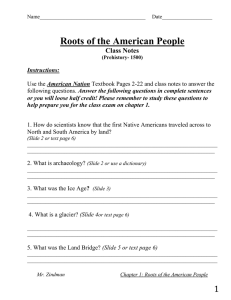 Roots of the American People Class Notes