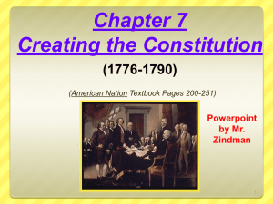 Chapter 7 Creating the Constitution (1776-1790) Powerpoint