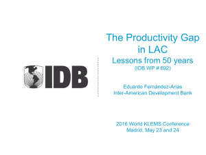 The Productivity Gap in LAC Lessons from 50 years