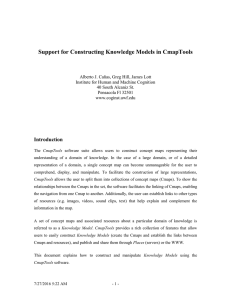 Support for Constructing Knowledge Models in CmapTools