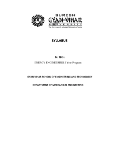 SYLLABUS M. TECH. GYAN VIHAR SCHOOL OF ENGINEERING AND TECHNOLOGY