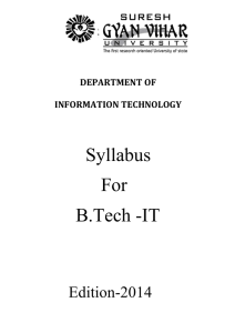 Syllabus  For B.Tech -IT