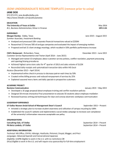 JSOM UNDERGRADUATE RESUME TEMPLATE (remove prior to using) JANE DOE