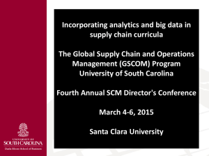 Incorporating analytics and big data in supply chain curricula Management (GSCOM) Program