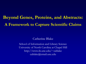 Beyond Genes, Proteins, and Abstracts: A Framework to Capture Scientific Claims