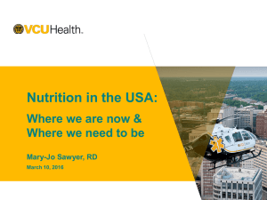 Nutrition in the USA: Where we are now &amp; Mary-Jo Sawyer, RD