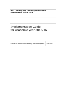 Implementation Guide for academic year 2015/16  NTU Learning and Teaching Professional