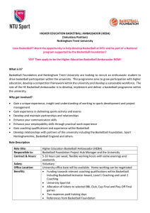 HIGHER EDUCATION BASKETBALL AMBASSADOR (HEBA) (Voluntary Position) Nottingham Trent University
