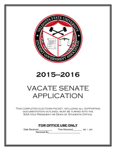 2015—2016 VACATE SENATE APPLICATION