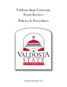 Valdosta State University Event Services Policies &amp; Procedures
