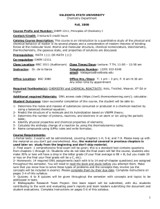 VALDOSTA STATE UNIVERSITY Fall, 2008 Course Prefix and Number: