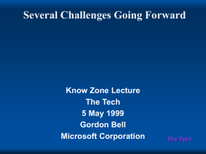 Several Challenges Going Forward Know Zone Lecture The Tech 5 May 1999