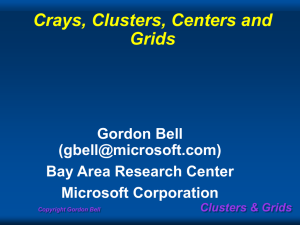 Crays, Clusters, Centers and Grids Gordon Bell ()