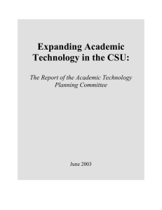 Expanding Academic Technology in the CSU:  The Report of the Academic Technology