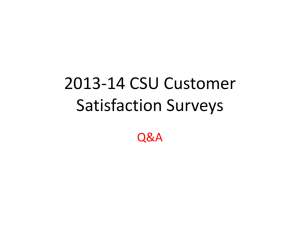 2013-14 CSU Customer Satisfaction Surveys Q&amp;A