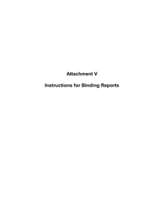 Attachment V Instructions for Binding Reports