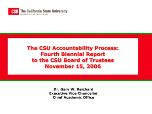 The CSU Accountability Process: Fourth Biennial Report November 15, 2006