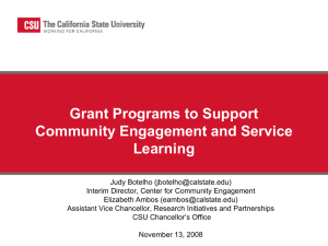 Grant Programs to Support Community Engagement and Service Learning