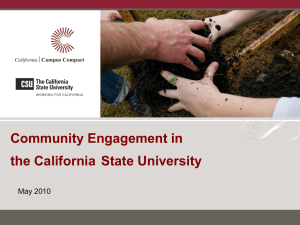 Community Engagement in the California State University May 2010