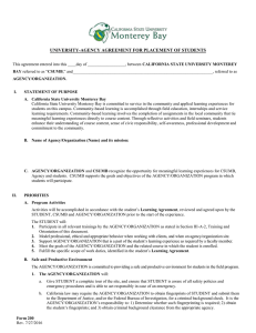 UNIVERSITY-AGENCY AGREEMENT FOR PLACEMENT OF STUDENTS