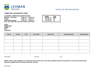 OFFICE OF THE REGISTRAR COMPUTER LAB REQUEST FORM