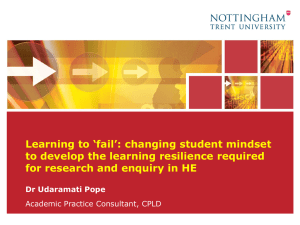 Learning to ‘fail’: changing student mindset