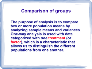 Comparison of groups