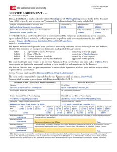 SERVICE AGREEMENT This AGREEMENT is made and entered into this day of ,