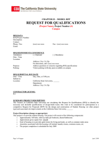 REQUEST FOR QUALIFICATIONS  CHAPTER II – MODEL RFP , Project Number