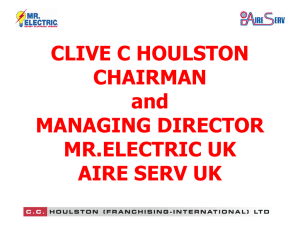 CLIVE C HOULSTON CHAIRMAN and MANAGING DIRECTOR